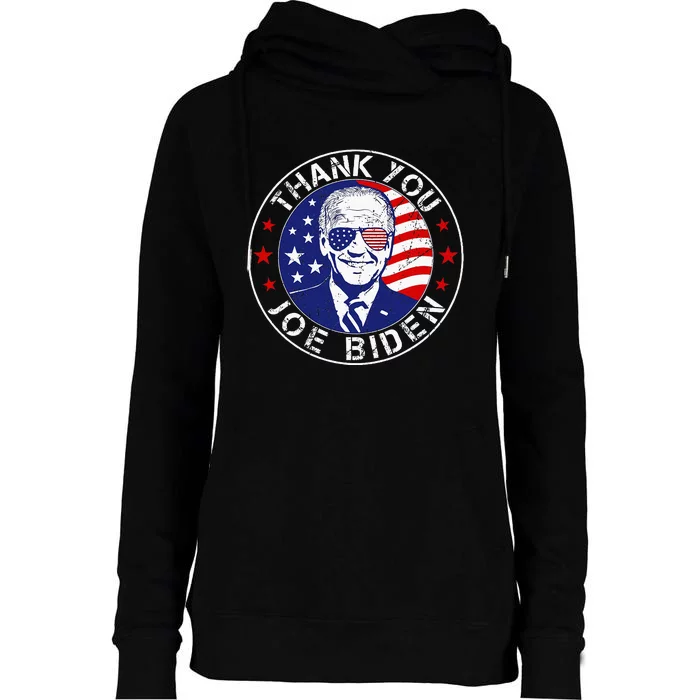 Thank You Joe Biden Usa Flag President Thanks Joe Womens Funnel Neck Pullover Hood