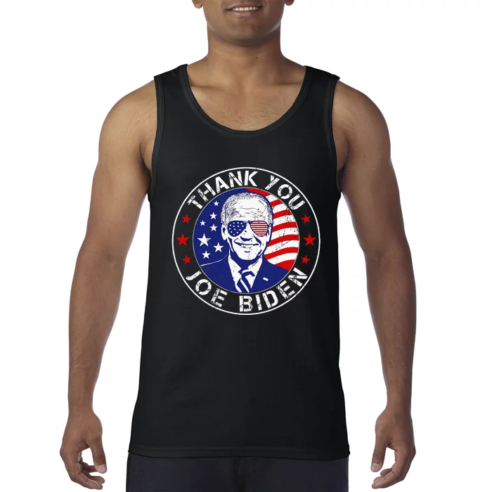 Thank You Joe Biden Usa Flag President Thanks Joe Tank Top