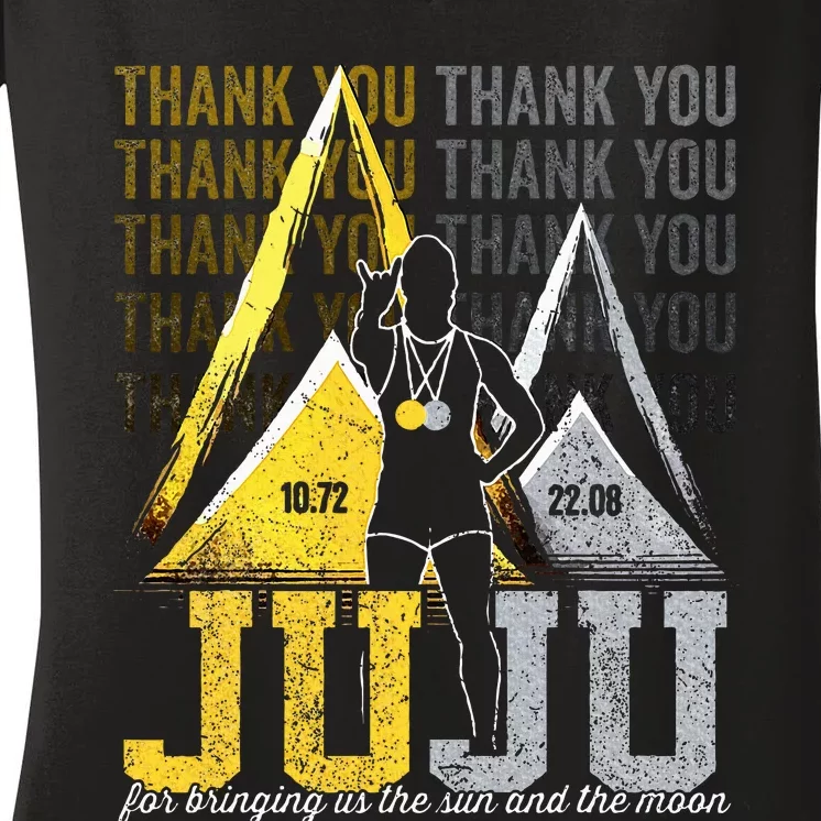 Thank You Juju Proud And Patriotic Saint Lucia Flag Pitons Women's V-Neck T-Shirt