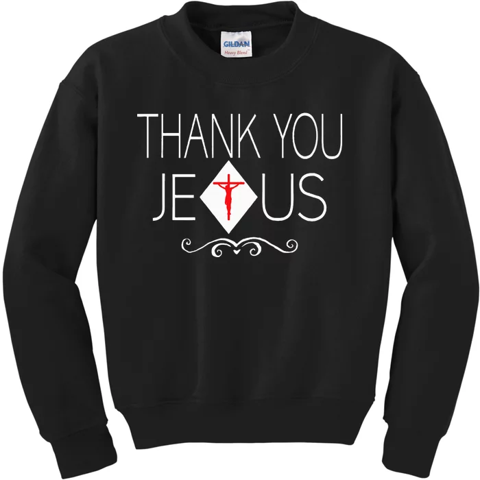 Thank You Jesus Love Jesus Christian Christmas Kids Sweatshirt