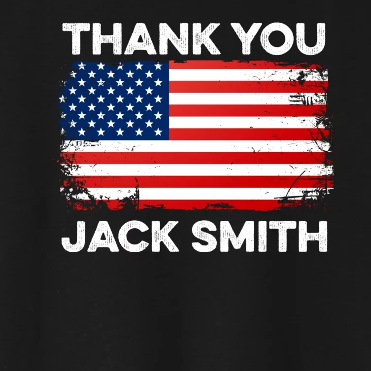 Thank You Jack Smith Counsel Trial Funny Meme American Flag Women's Crop Top Tee