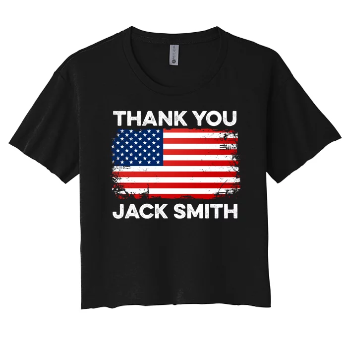 Thank You Jack Smith Counsel Trial Funny Meme American Flag Women's Crop Top Tee