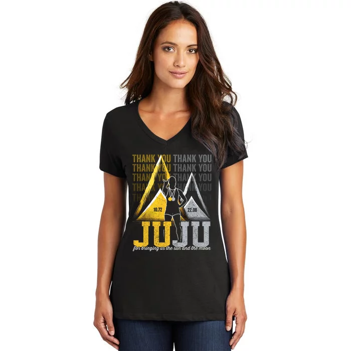 Thank You Juju Proud And Patriotic Saint Lucia Flag Pitons Women's V-Neck T-Shirt