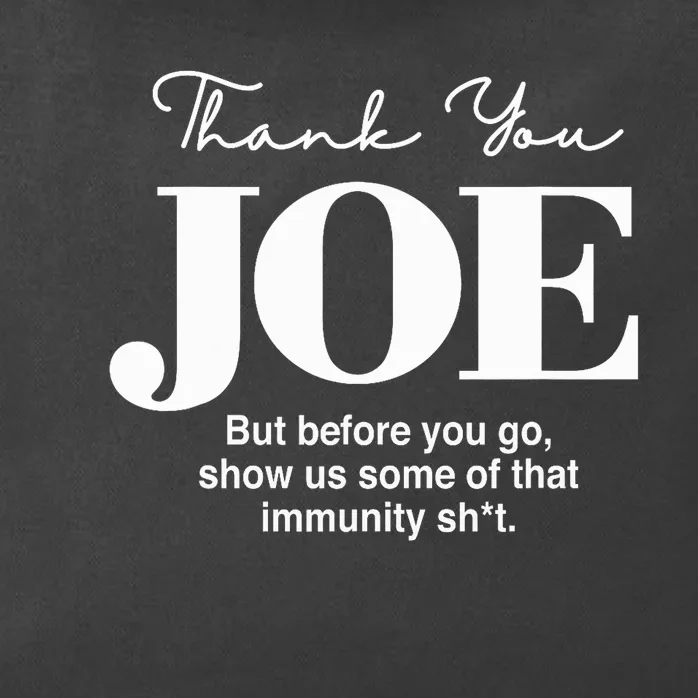 Thank You Joe! Funny Immunity Pun For President Biden Zip Tote Bag