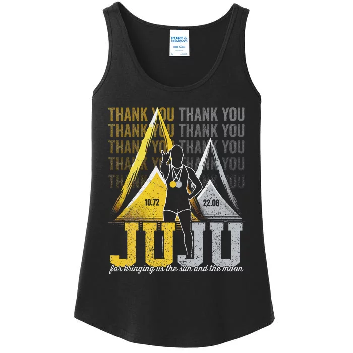 Thank You Juju Proud And Patriotic Saint Lucia Flag Pitons Ladies Essential Tank