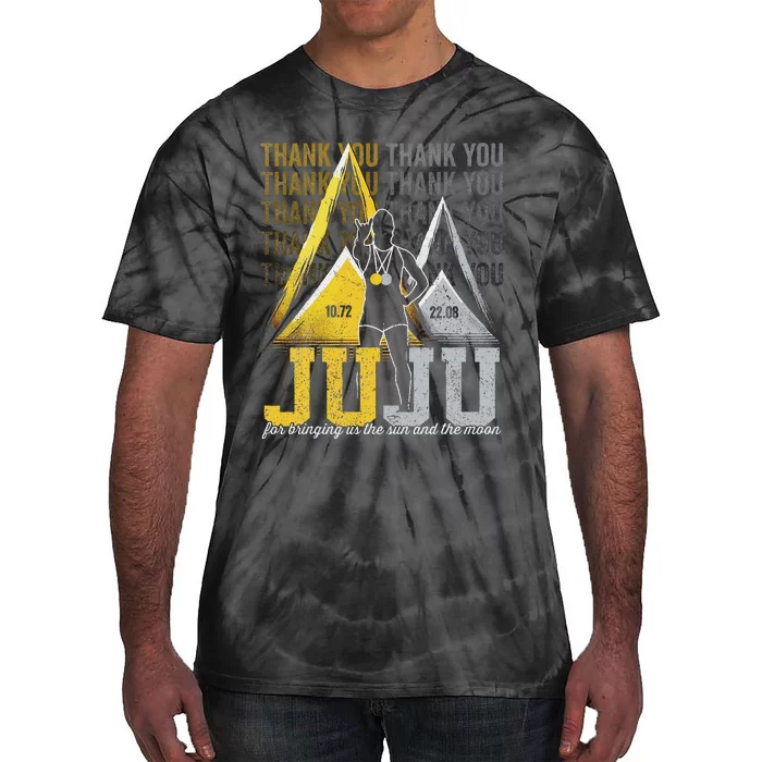 Thank You Juju Proud And Patriotic Saint Lucia Flag Pitons Tie-Dye T-Shirt