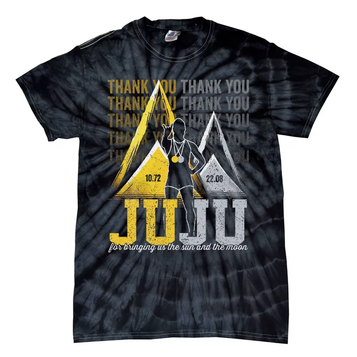 Thank You Juju Proud And Patriotic Saint Lucia Flag Pitons Tie-Dye T-Shirt