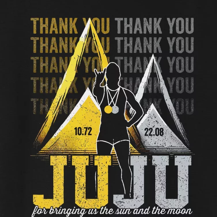 Thank You Juju Proud And Patriotic Saint Lucia Flag Pitons Women's Crop Top Tee