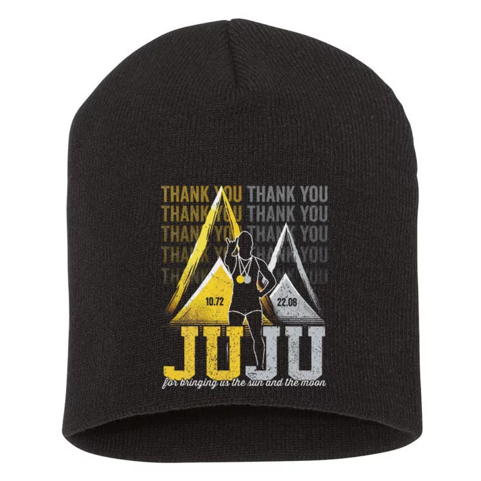 Thank You Juju Proud And Patriotic Saint Lucia Flag Pitons Short Acrylic Beanie