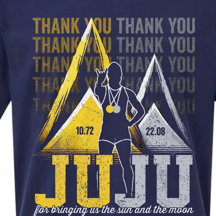 Thank You Juju Proud And Patriotic Saint Lucia Flag Pitons Sueded Cloud Jersey T-Shirt