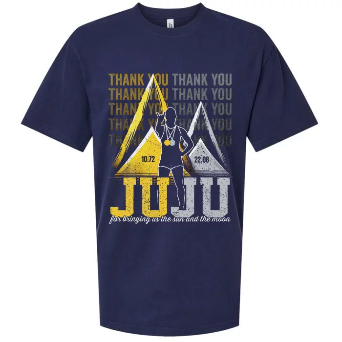 Thank You Juju Proud And Patriotic Saint Lucia Flag Pitons Sueded Cloud Jersey T-Shirt