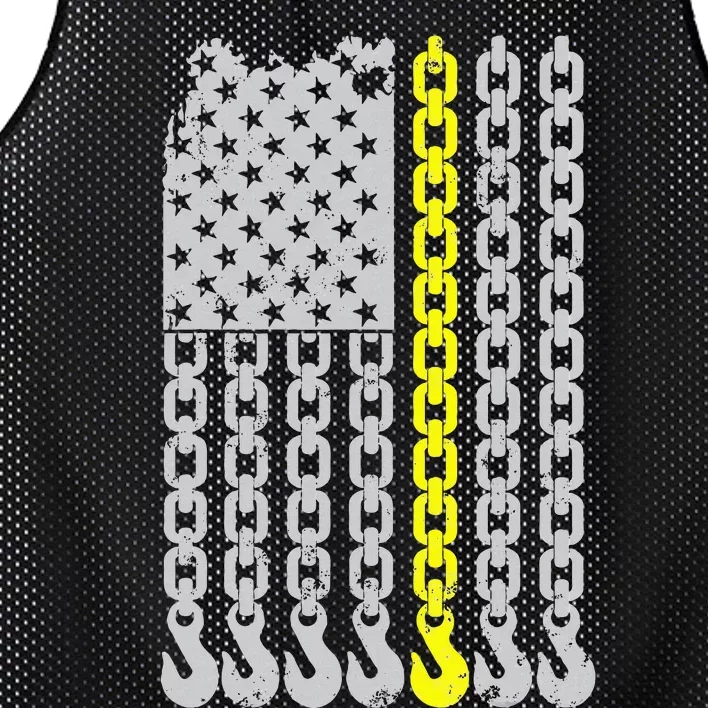 Thin Yellow Line Chain Hook American Flag Tow Truck Driver Mesh Reversible Basketball Jersey Tank