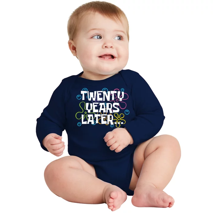 Twenty Years Later Funny 20th Birthday Gift Baby Long Sleeve Bodysuit