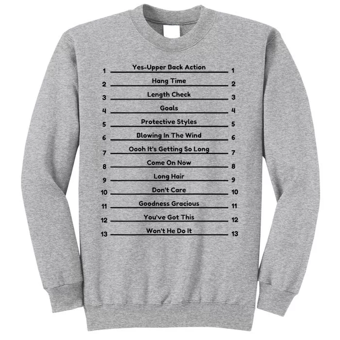 Track Your Long Natural Hair Length Check Hair Tall Sweatshirt