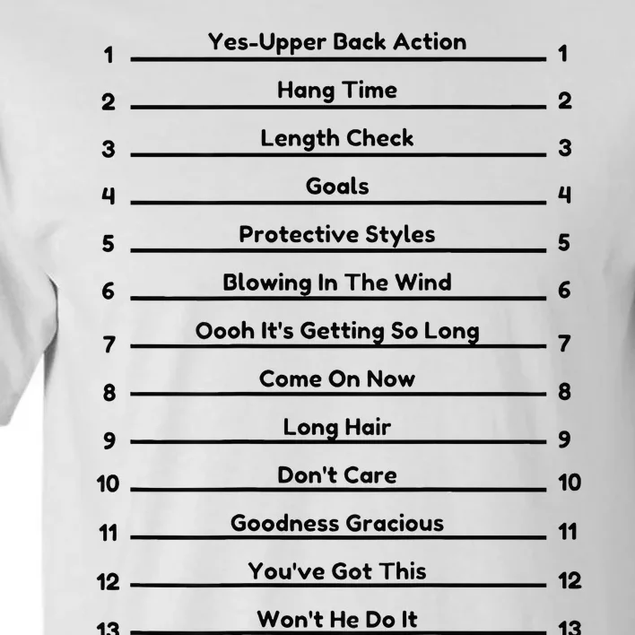 Track Your Long Natural Hair Length Check Hair Tall T-Shirt