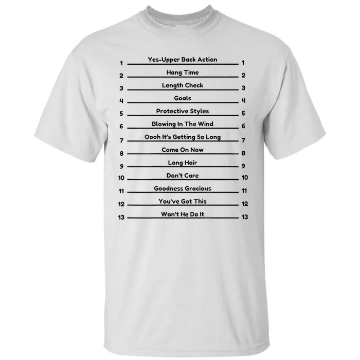 Track Your Long Natural Hair Length Check Hair Tall T-Shirt