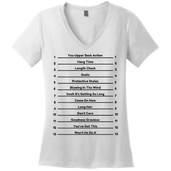 Track Your Long Natural Hair Length Check Hair Women's V-Neck T-Shirt