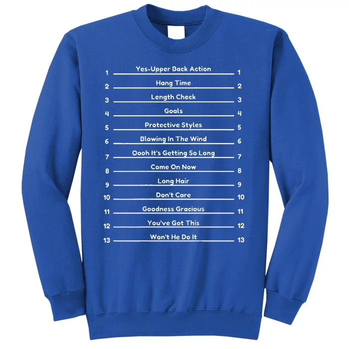 Track Your Long Natural Hair Tall Sweatshirt