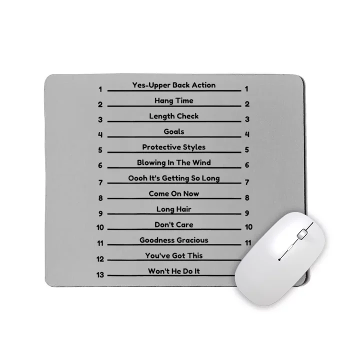 Track Your Long Natural Hair Length Check Hair Backprint Mousepad