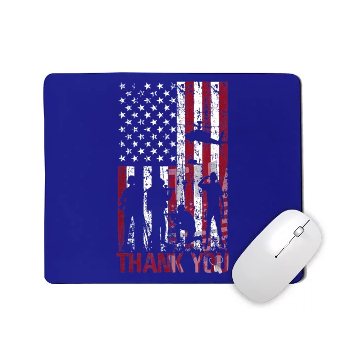 Thank You Memorial Day Meaningful Gift Military Flag Distressed Funny Gift Mousepad