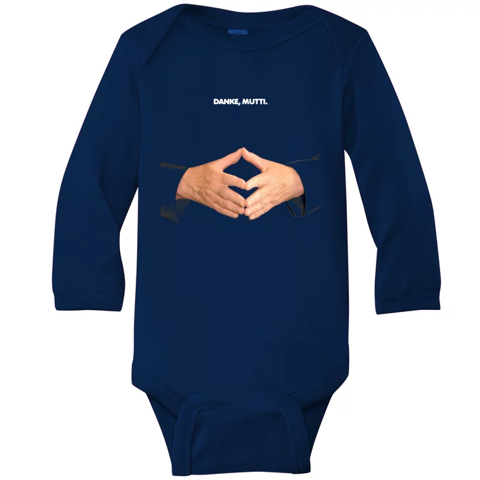 Thank You Mom Angela Merkel Diamond Politics Mother's Day Fun Cool Gift Baby Long Sleeve Bodysuit