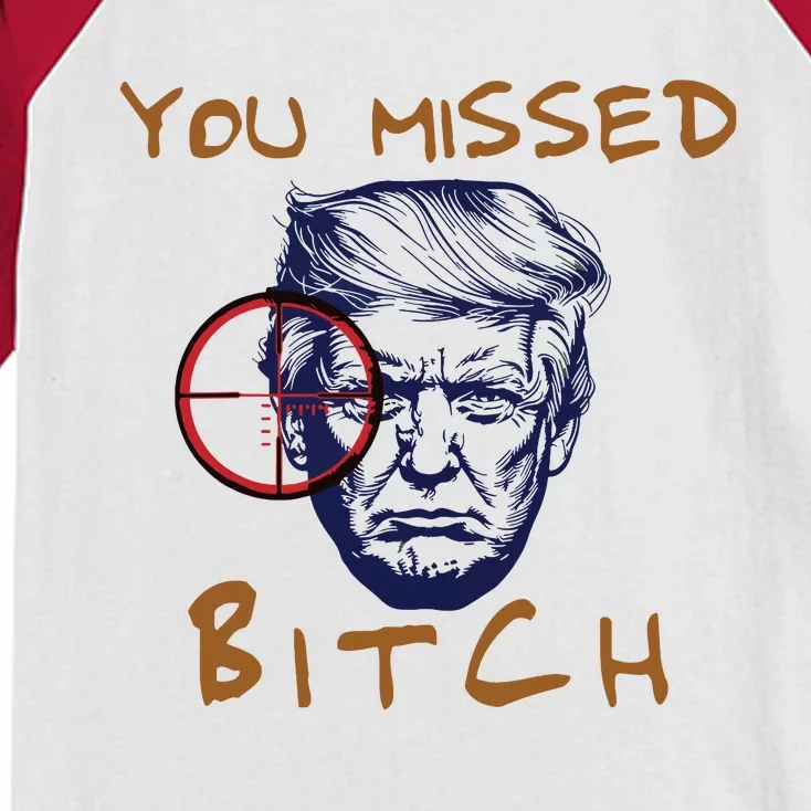 Trump You Missed Bitch Trump Shootting Target Kids Colorblock Raglan Jersey