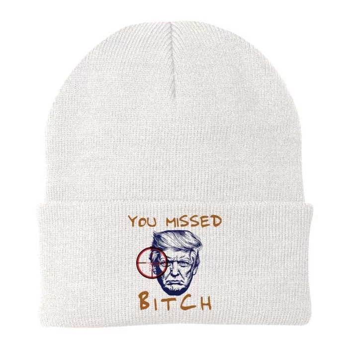 Trump You Missed Bitch Trump Shootting Target Knit Cap Winter Beanie