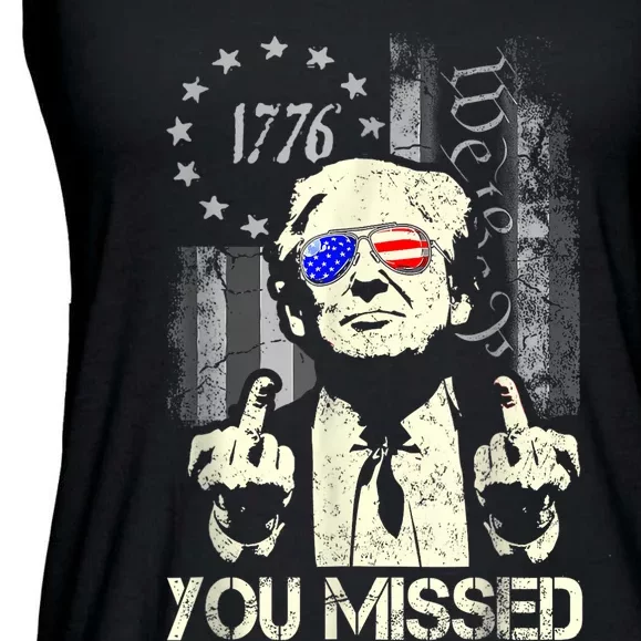 Trump You Missed Me Bitch Trump Shot Trump Supporters Ladies Essential Flowy Tank