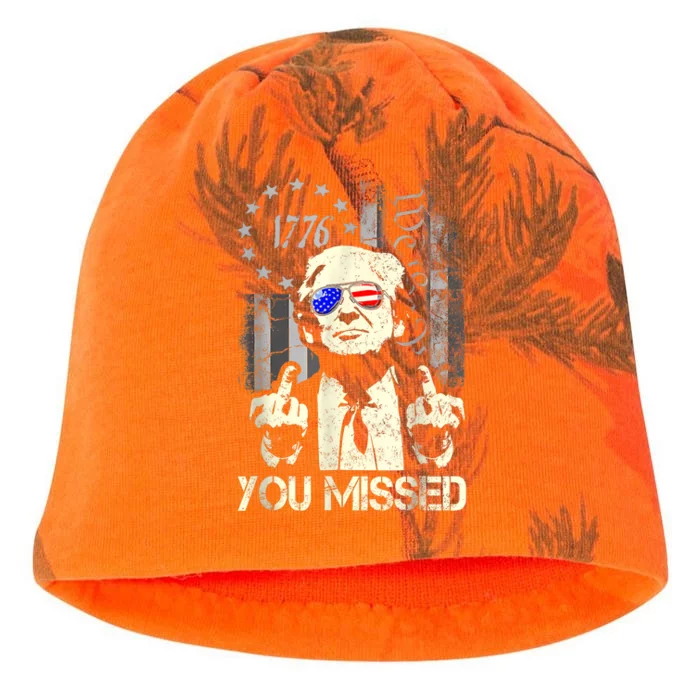 Trump You Missed Me Bitch Trump Shot Trump Supporters Kati - Camo Knit Beanie