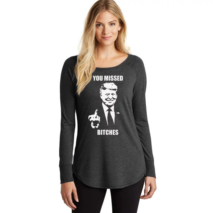 Trump You Missed Funny Trump 2024 Women's Perfect Tri Tunic Long Sleeve Shirt