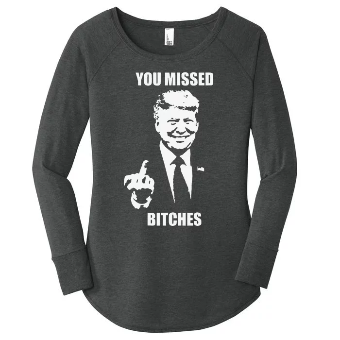 Trump You Missed Funny Trump 2024 Women's Perfect Tri Tunic Long Sleeve Shirt