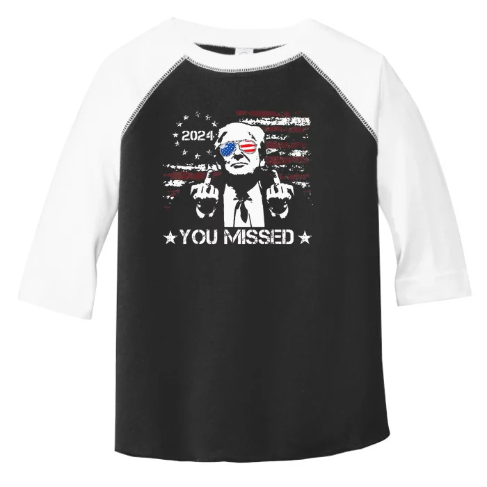 Trump You Missed Funny Trump 2024 Toddler Fine Jersey T-Shirt