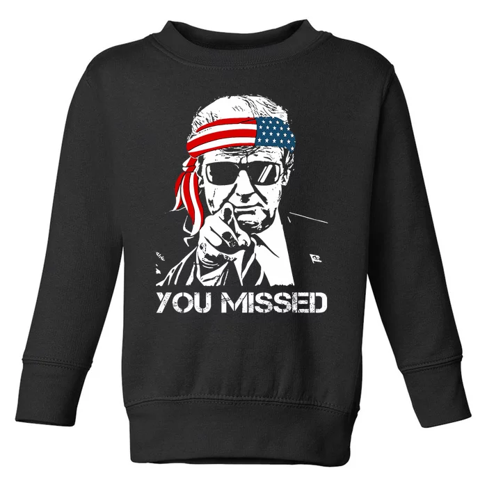 Trump You Missed Middle Finger 24 Vote Trump Toddler Sweatshirt