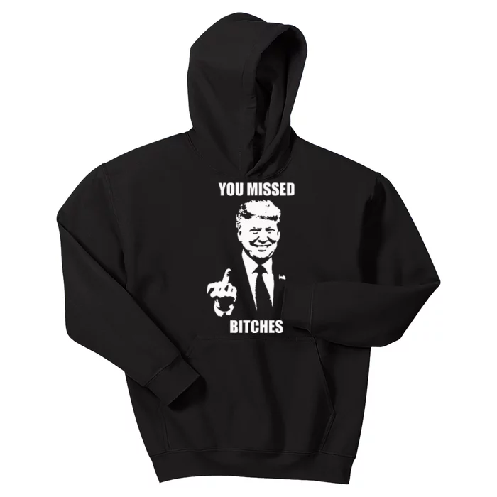 Trump You Missed Funny Trump 2024 Kids Hoodie