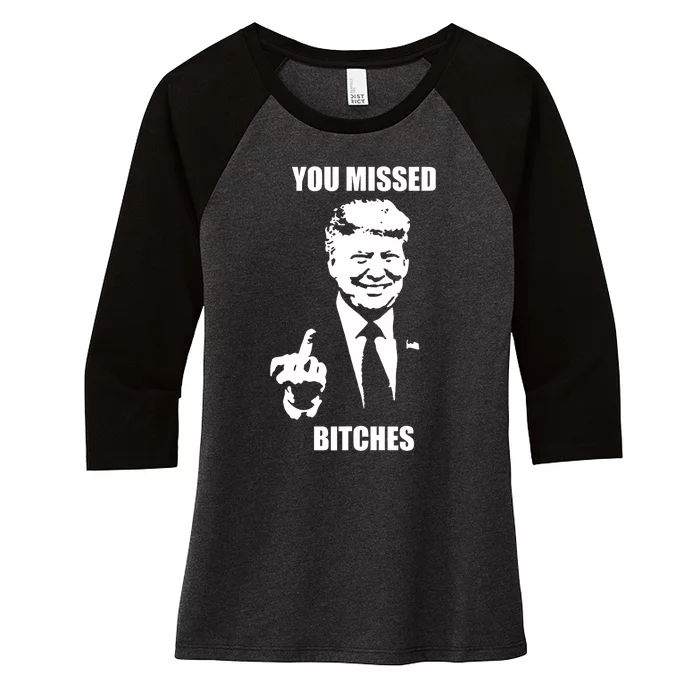 Trump You Missed Funny Trump 2024 Women's Tri-Blend 3/4-Sleeve Raglan Shirt