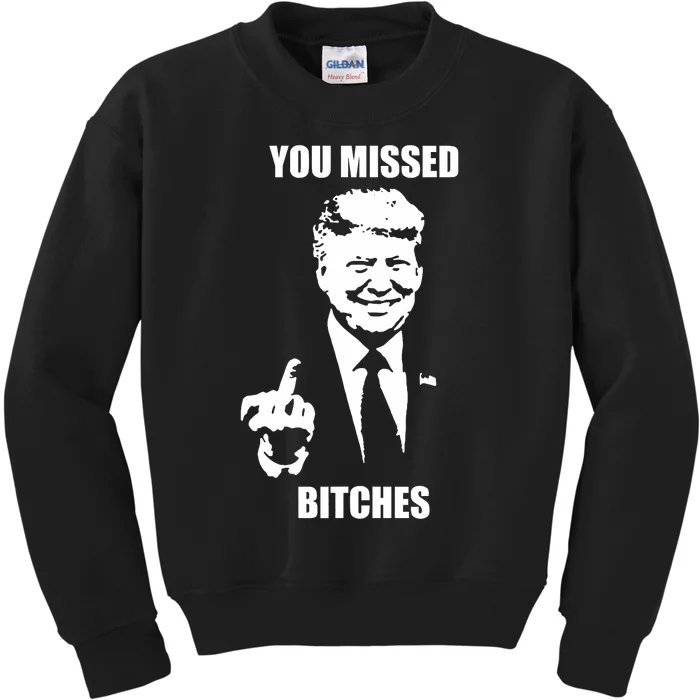 Trump You Missed Funny Trump 2024 Kids Sweatshirt