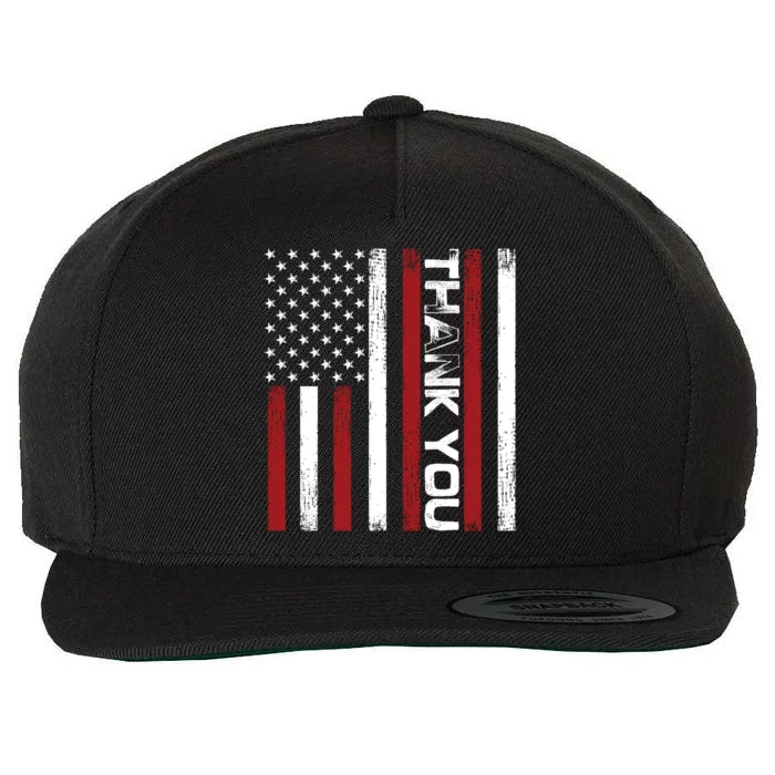 Thank You Memorial Day Retro American Flag Salute Patriotic Cute Gift Wool Snapback Cap