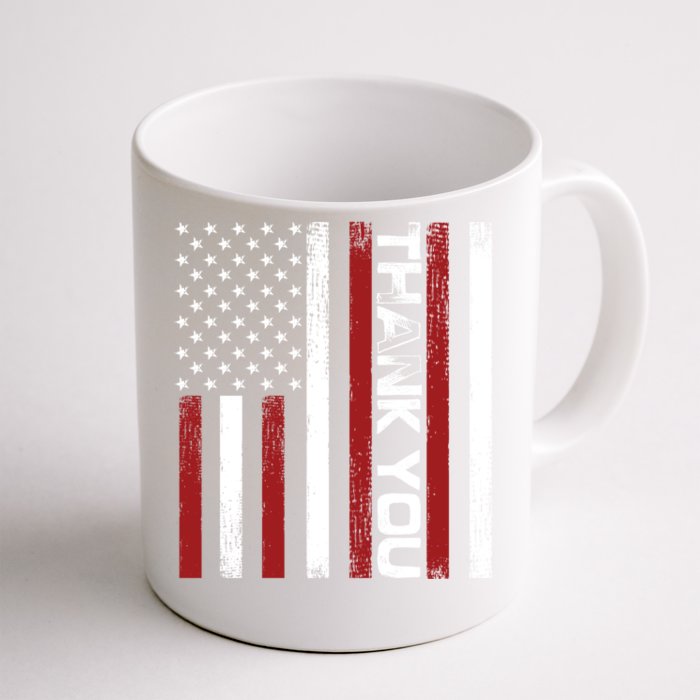 Thank You Memorial Day Retro American Flag Salute Patriotic Cute Gift Front & Back Coffee Mug