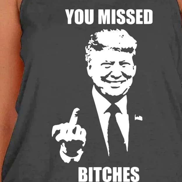 Trump You Missed Funny Trump 2024 Women's Knotted Racerback Tank