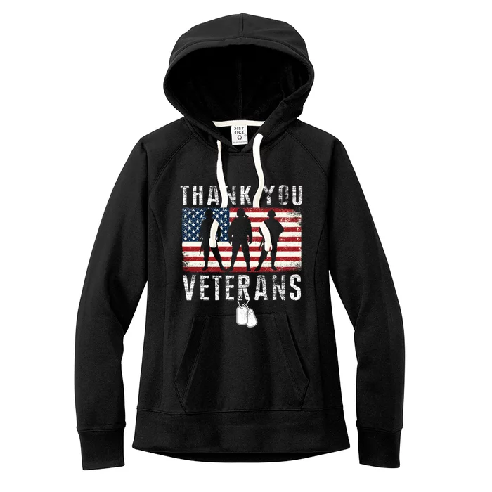 Thank You Military Veterans Gift Veterans Day Gift Women's Fleece Hoodie