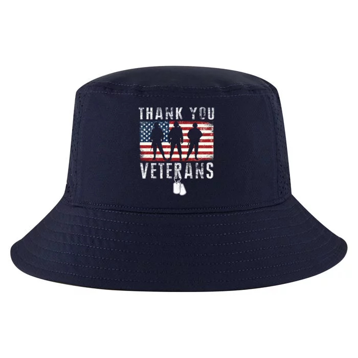 Thank You Military Veterans Gift Veterans Day Gift Cool Comfort Performance Bucket Hat