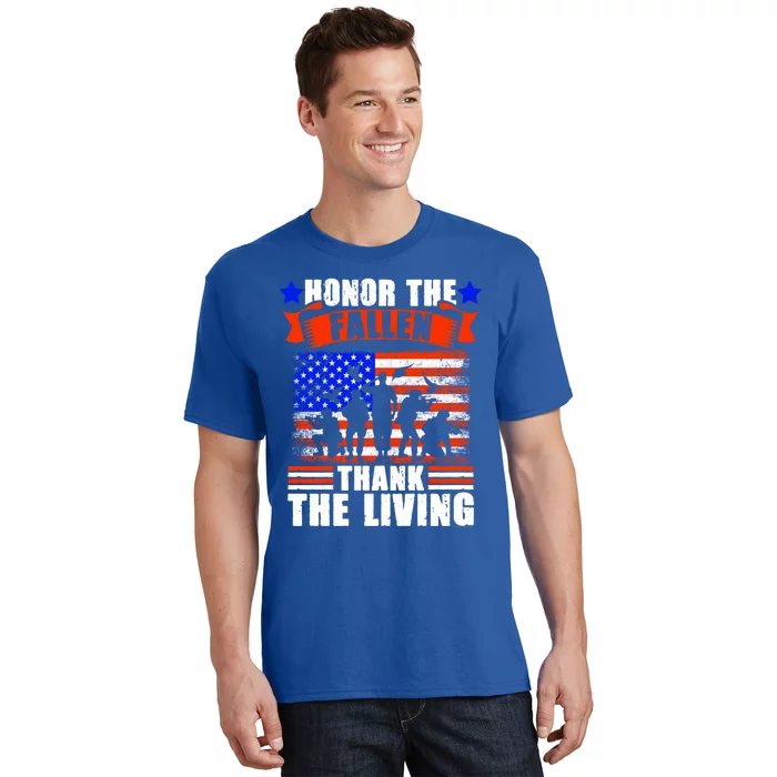 Thank You Military American Flag Soldier Veteran Memorial Cute Gift T-Shirt