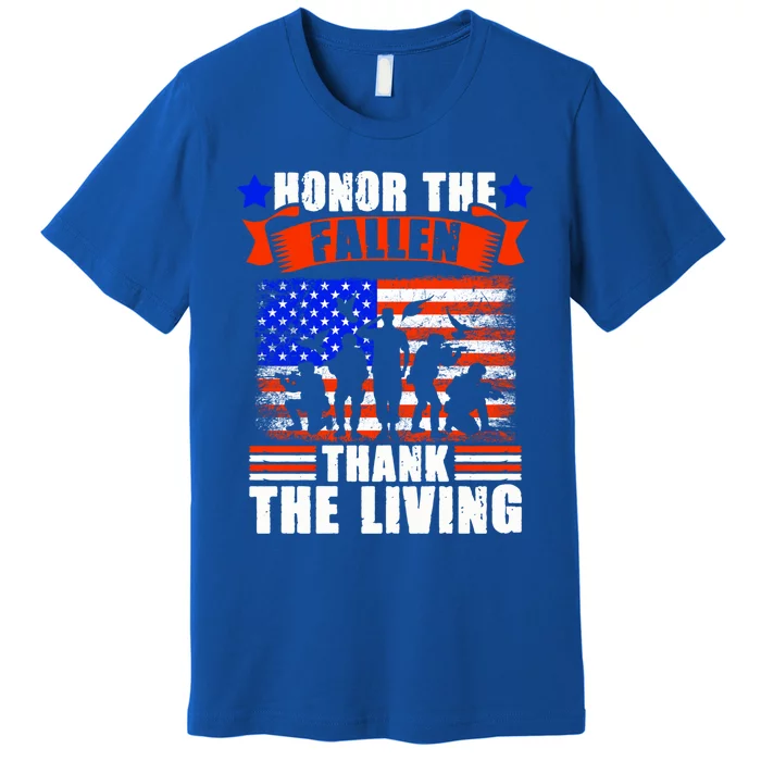 Thank You Military American Flag Soldier Veteran Memorial Cute Gift Premium T-Shirt