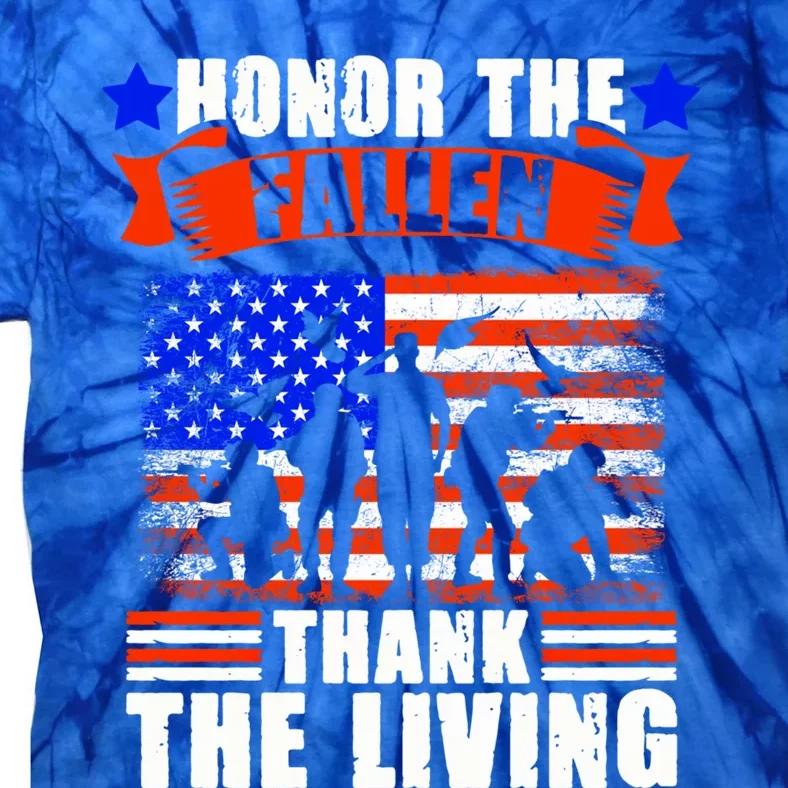 Thank You Military American Flag Soldier Veteran Memorial Cute Gift Tie-Dye T-Shirt