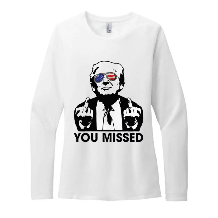 Trump You Missed Funny Trump 2024 Womens CVC Long Sleeve Shirt