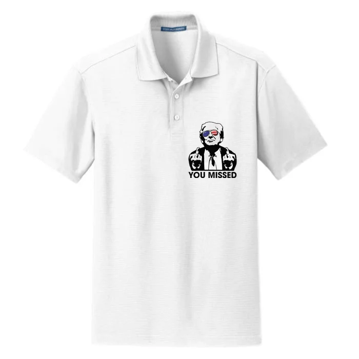 Trump You Missed Funny Trump 2024 Dry Zone Grid Performance Polo