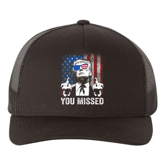 Trump You Missed Funny Trump Pro 2024 Yupoong Adult 5-Panel Trucker Hat