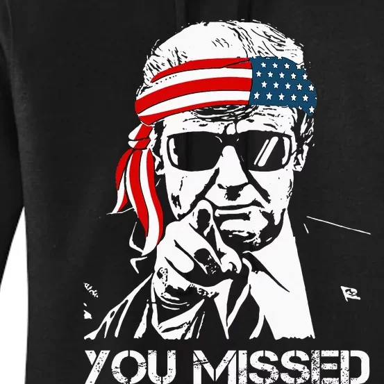 Trump You Missed Middle Finger 24 Vote Trump Women's Pullover Hoodie