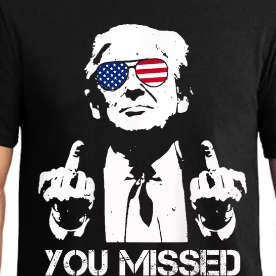 Trump You Missed Middle Finger 24 Vote Trump Cool Gift Pajama Set