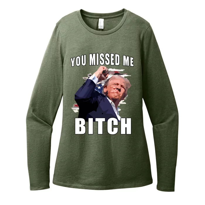 Trump You Missed Me Bitch Womens CVC Long Sleeve Shirt